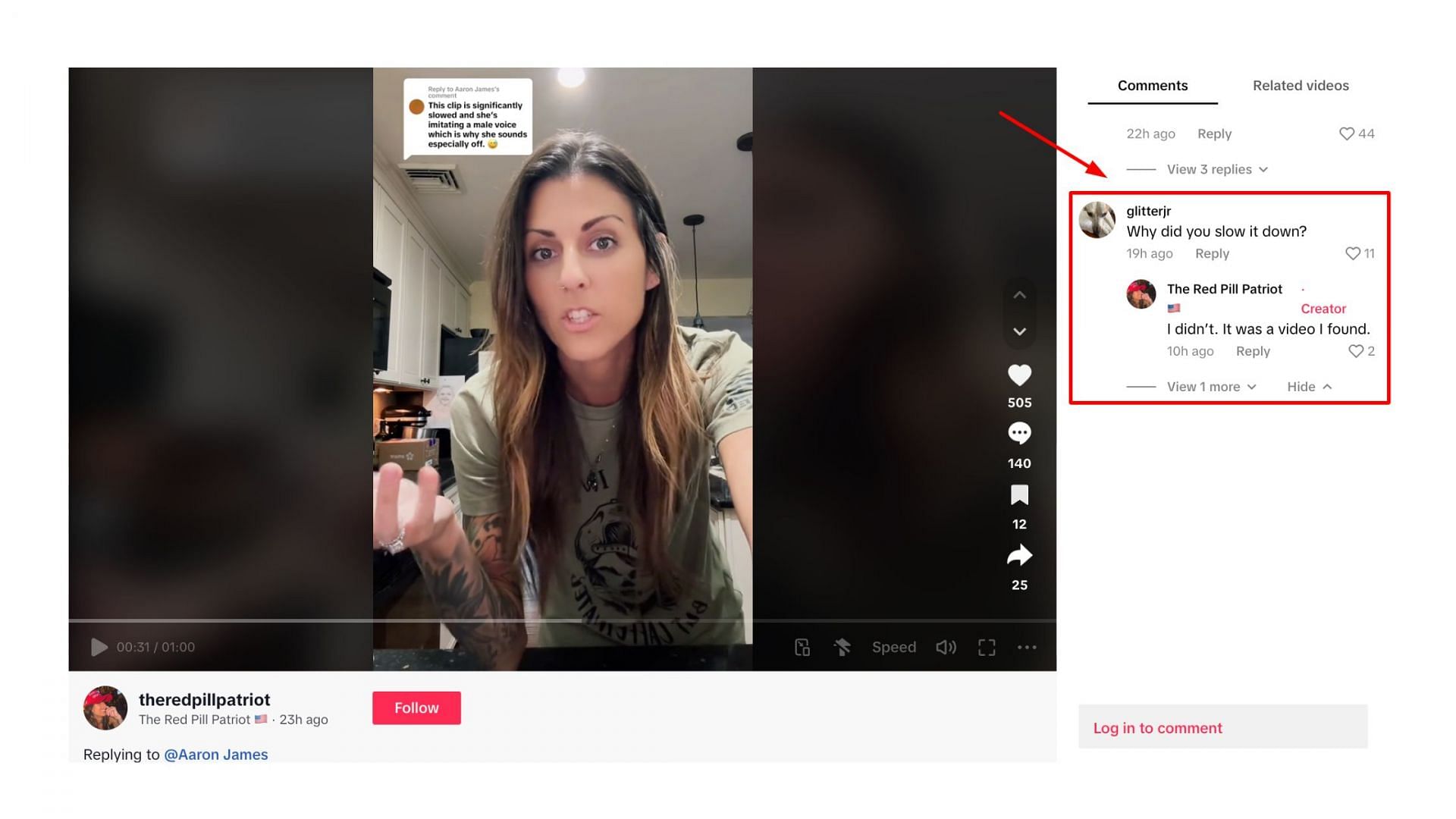 User @theredpillpatriot confirmed that they got the video from somewhere (Image via TikTok/@theredpillpatriot)