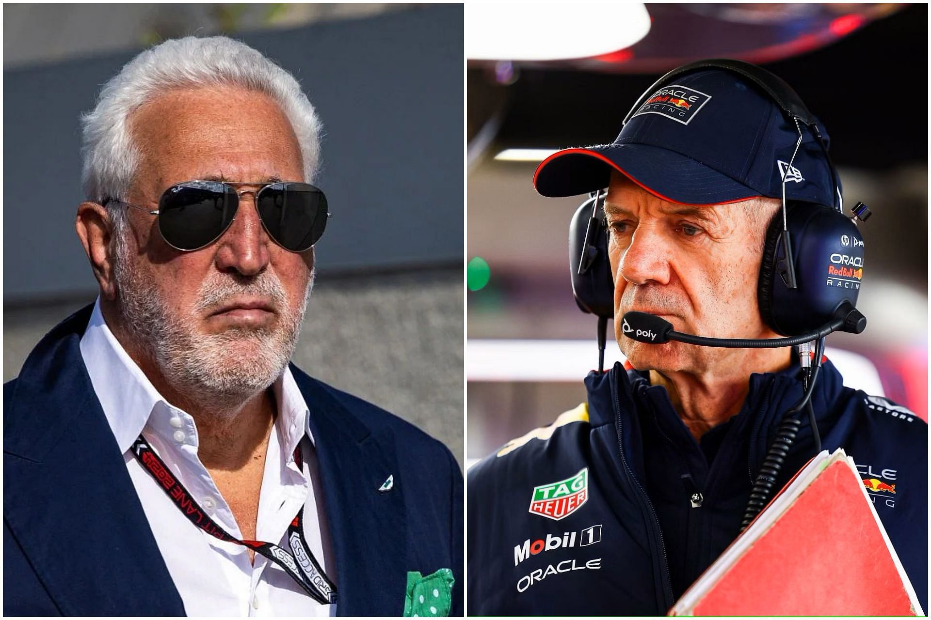 Lawrence Stroll (L) and Adrian Newey (R) (Image via Getty)