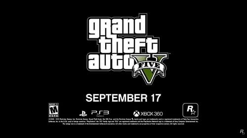 Grand Theft Auto 5’s rating in its official trailer video from 2013. (Image via Rockstar Games)