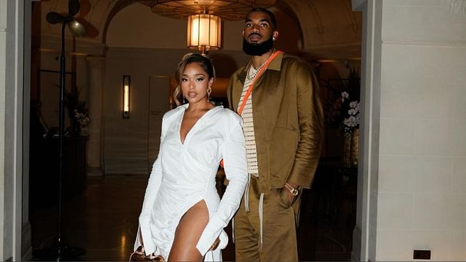 VIDEO: Karl-Anthony Towns has NSFW dance with girlfriend Jordyn Woods during her private 27th bash