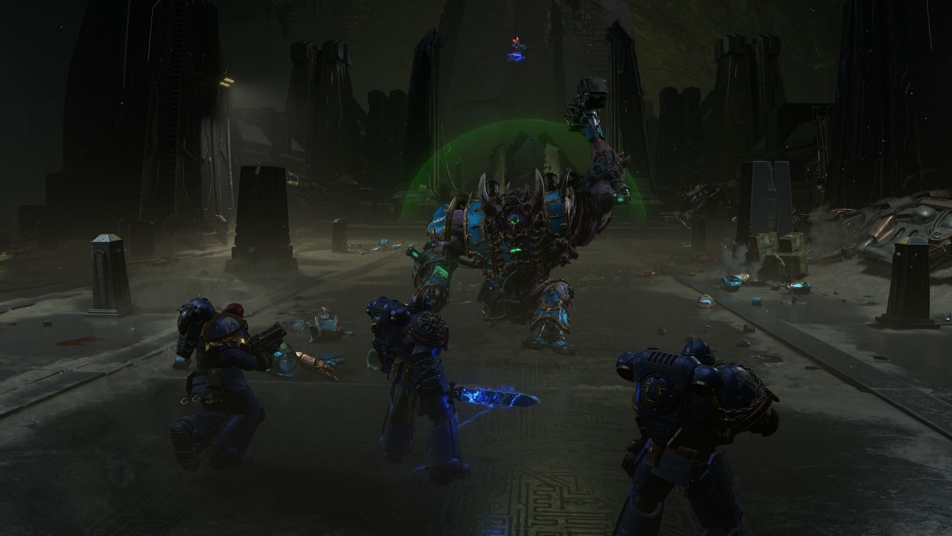 Fighting Helbrute in Warhammer 40k: Space Marine 2 (Image via Focus Entertainment)