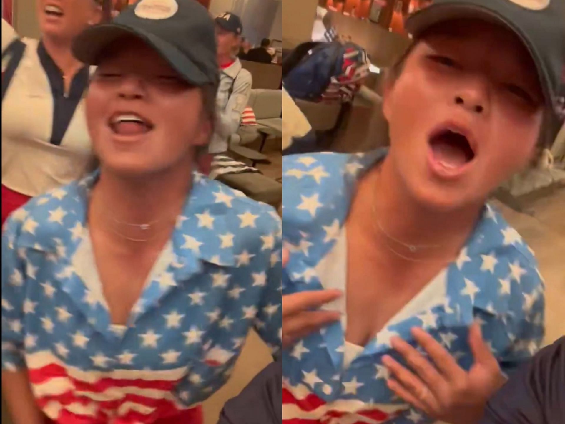 Megan Khang celebrates the Solheim Cup win (Image via x@LPGA)