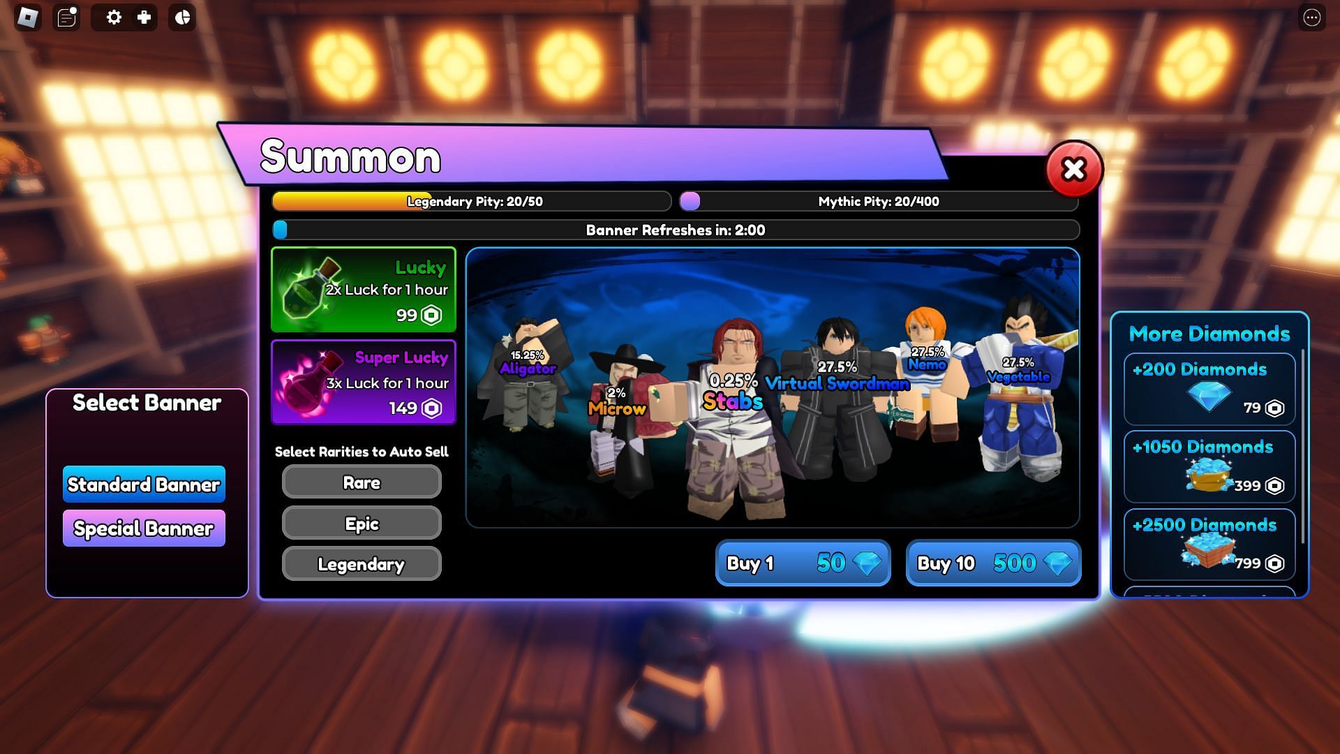 Players can summon the new units from the Summon Portal in Anime Royale (Image via Roblox)