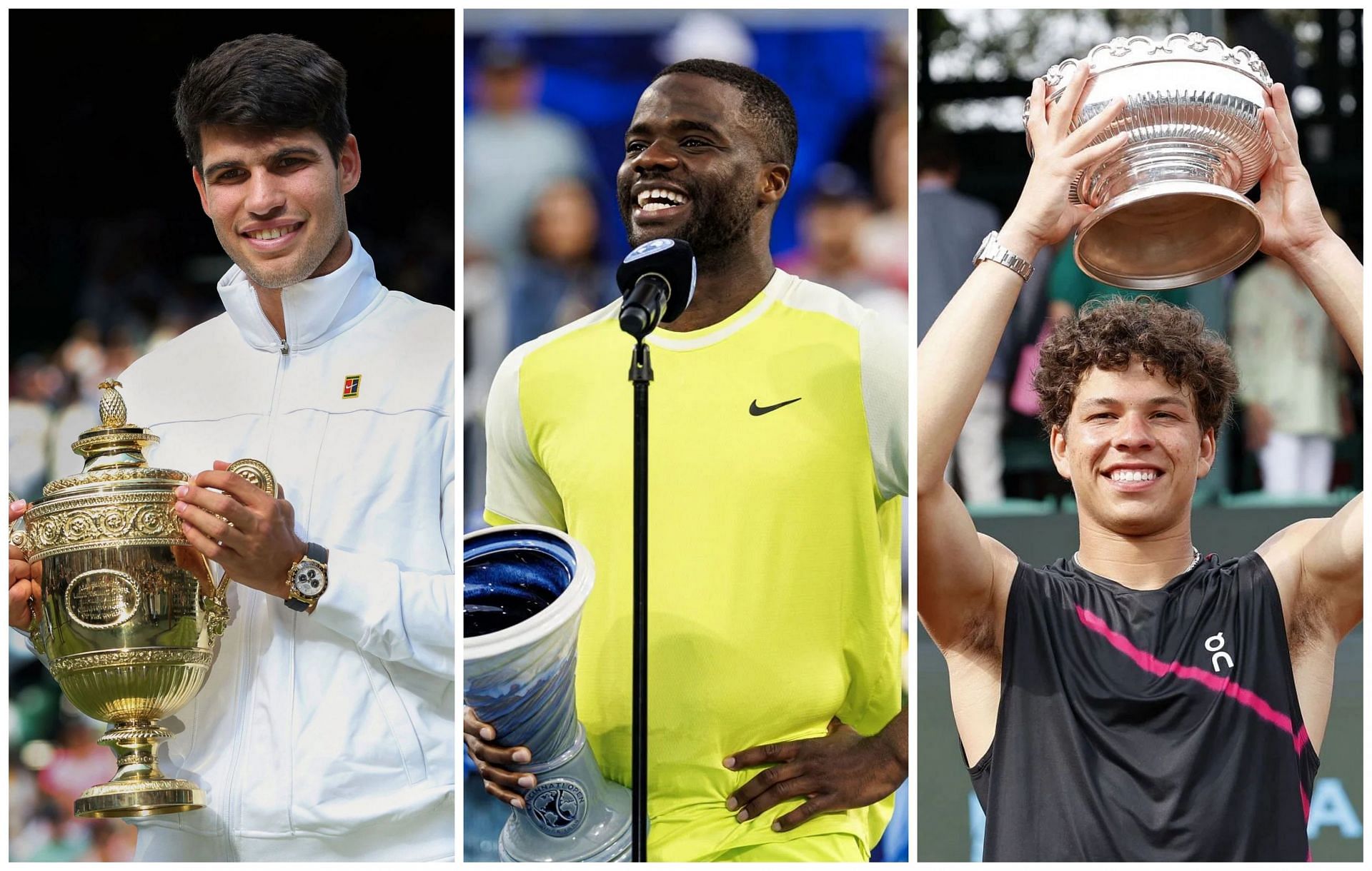 Carlos Alcaraz, Frances Tiafoe and Ben Shelton