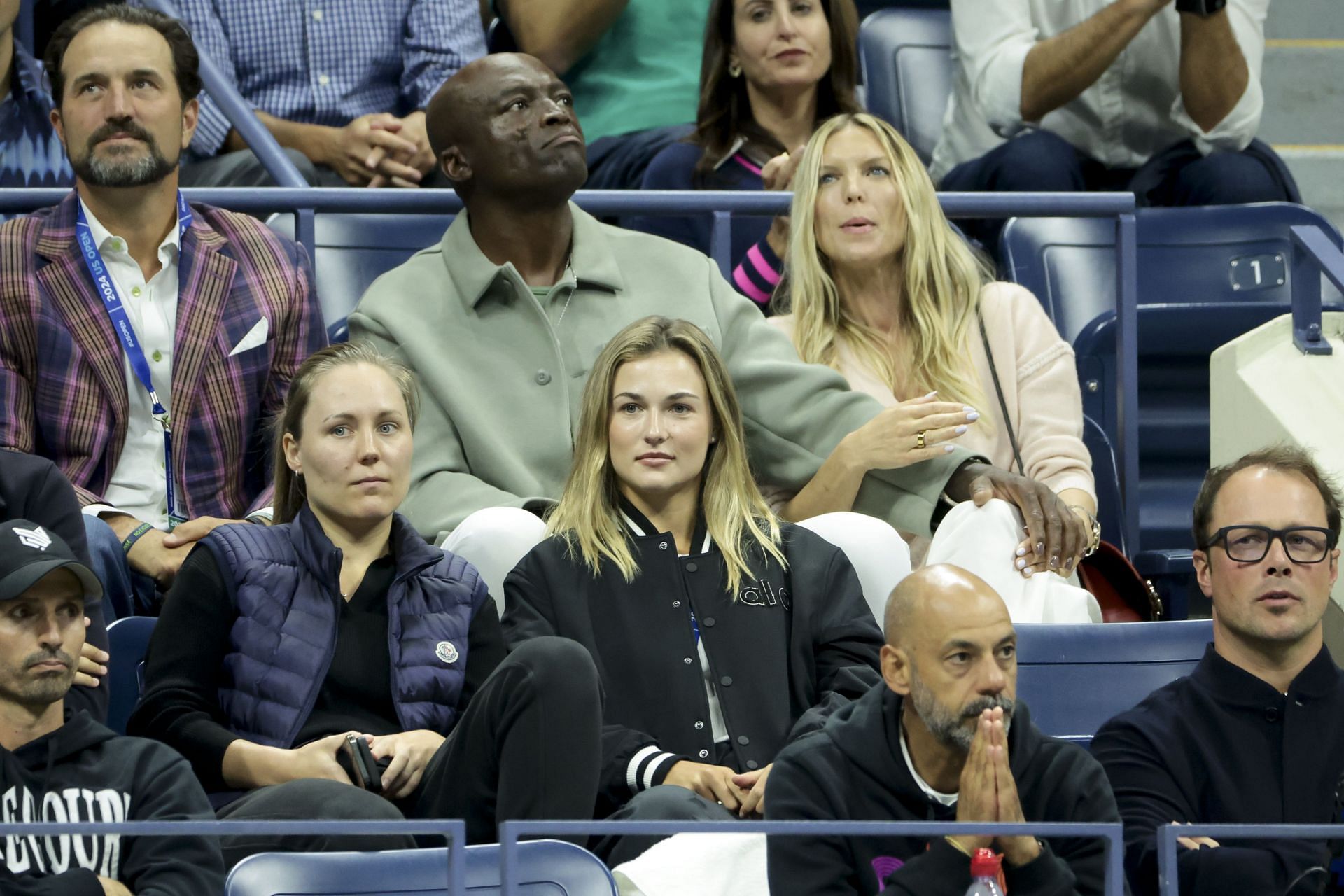 Kalinskaya pictured in Jannik Sinner's player's box at the 2024 US Open - Source: Getty