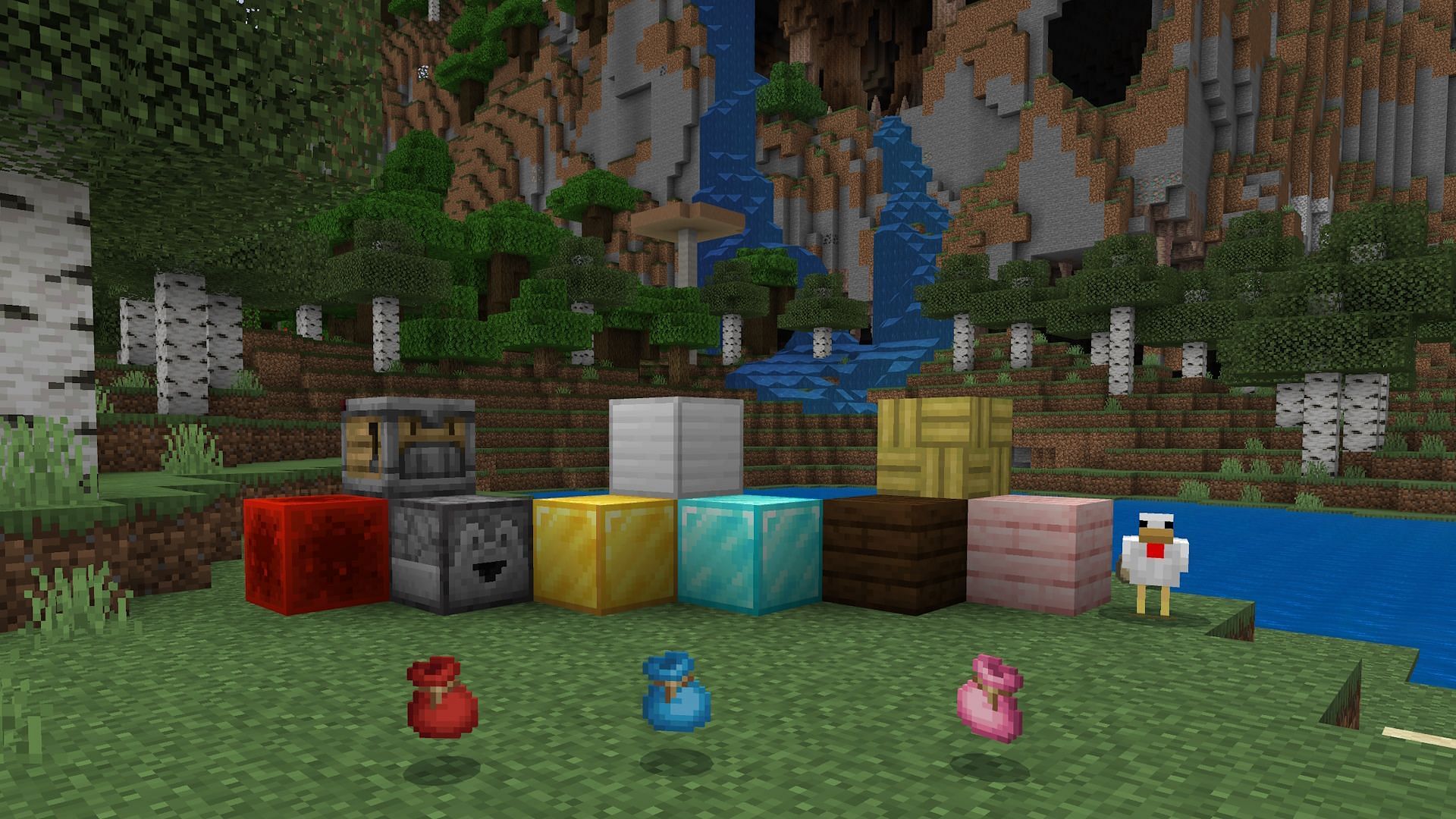 Bundles can now be dyed in Minecraft previews! (Image via Mojang)