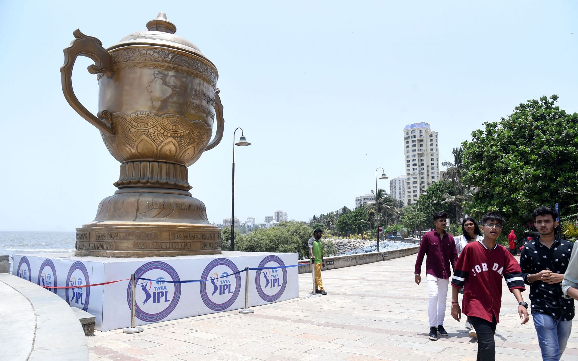 IPL Trophy Installed At Bandstand In Mumbai - Source: Getty