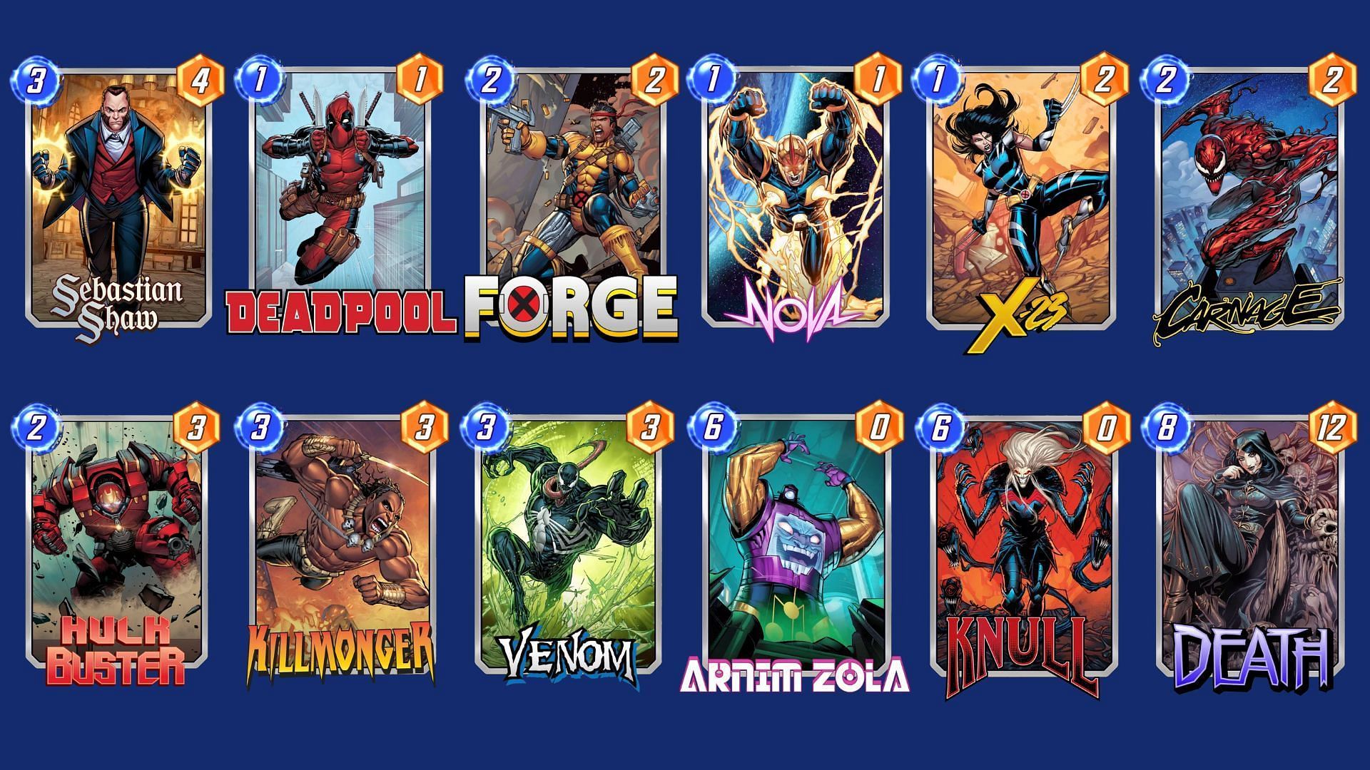 The Destroy Synergy Deck in Marvel Snap (Image via Nuverse)