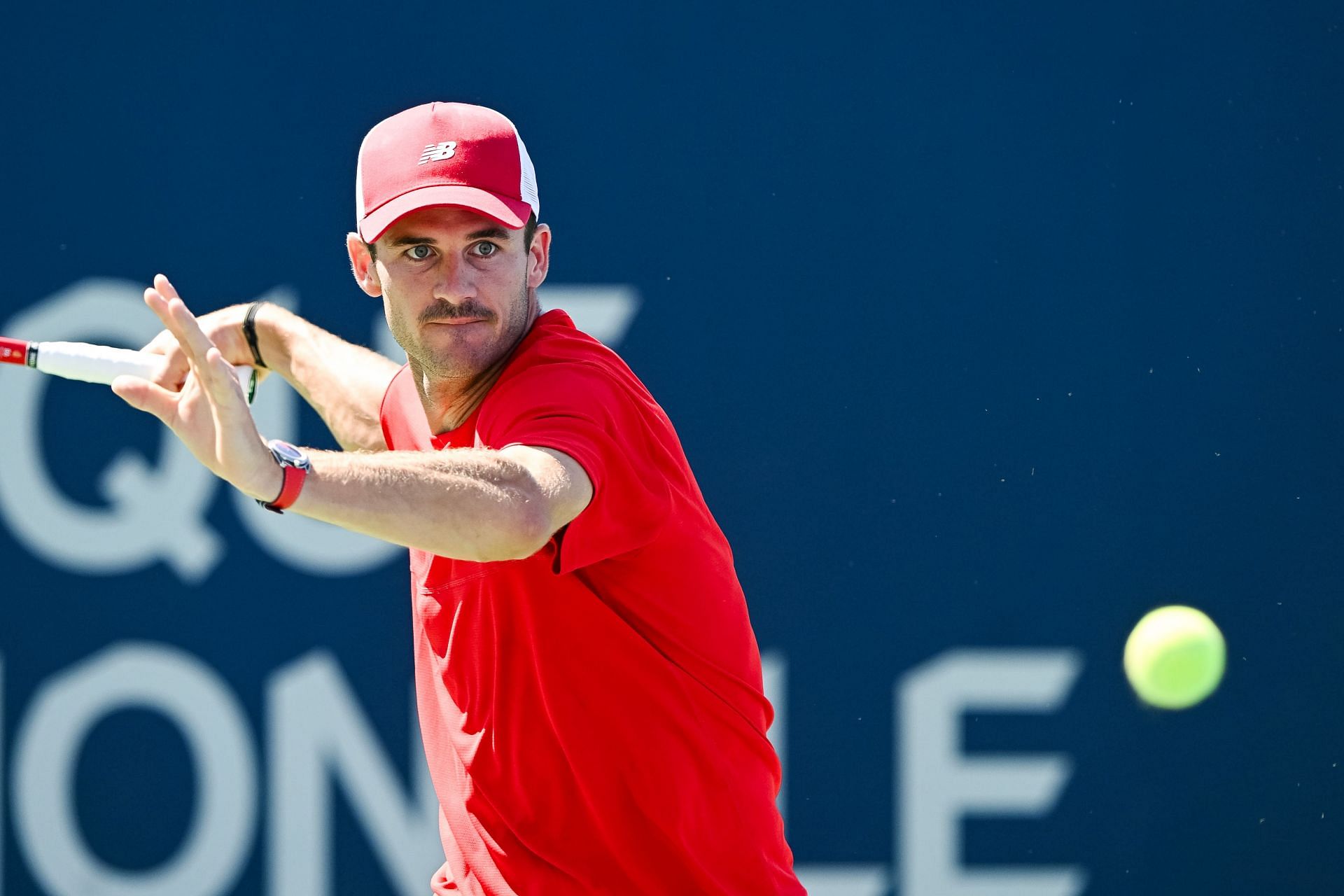 Paul weighs up a forehand in the National Bank Open - Source: Getty