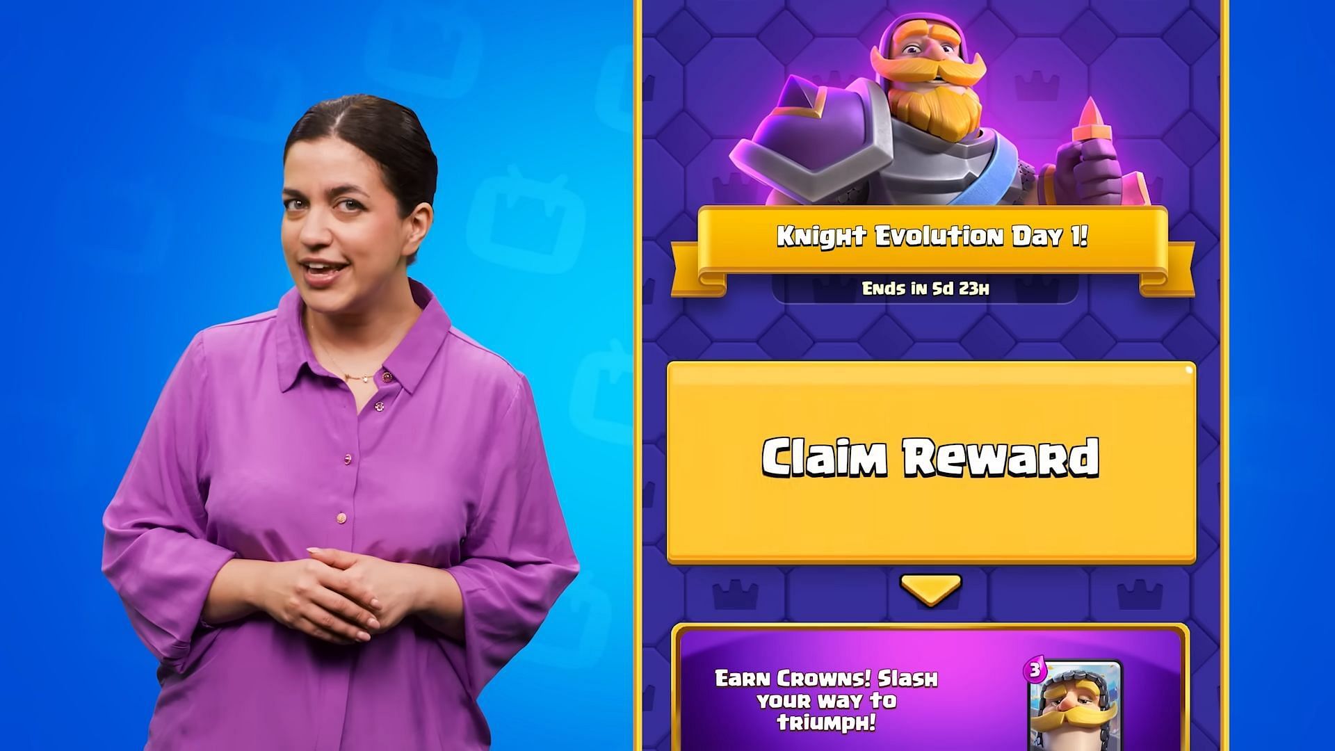 Knight Evolution is for players below Arena 11 (Image via YouTube/ClashRoyale)