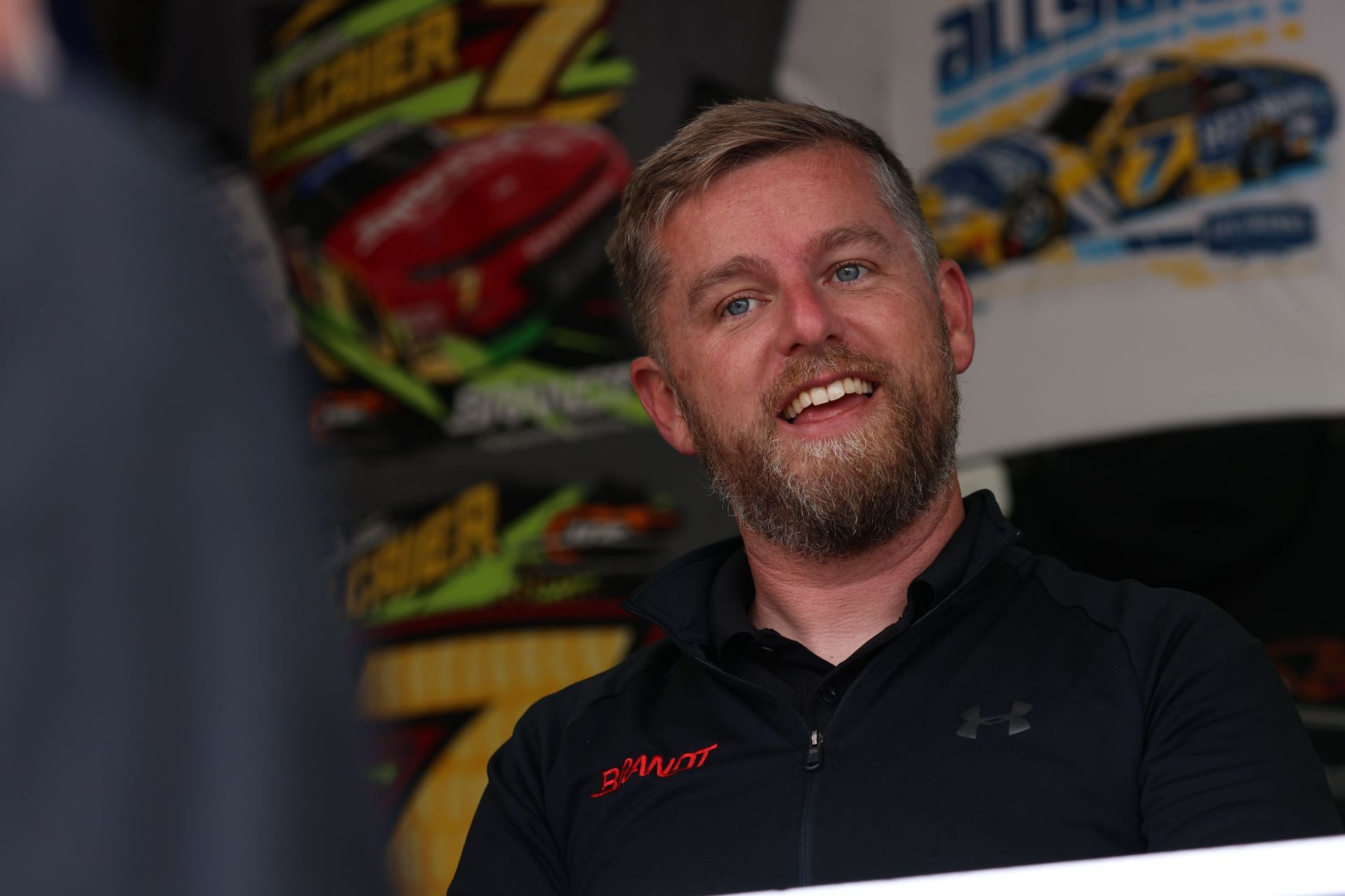 Justin Allgaier during an autograph session before the Zip Buy Now, Pay Later 250 NASCAR Xfinity Series race on June 8, 2024, at Sonoma Raceway (Source: Getty)