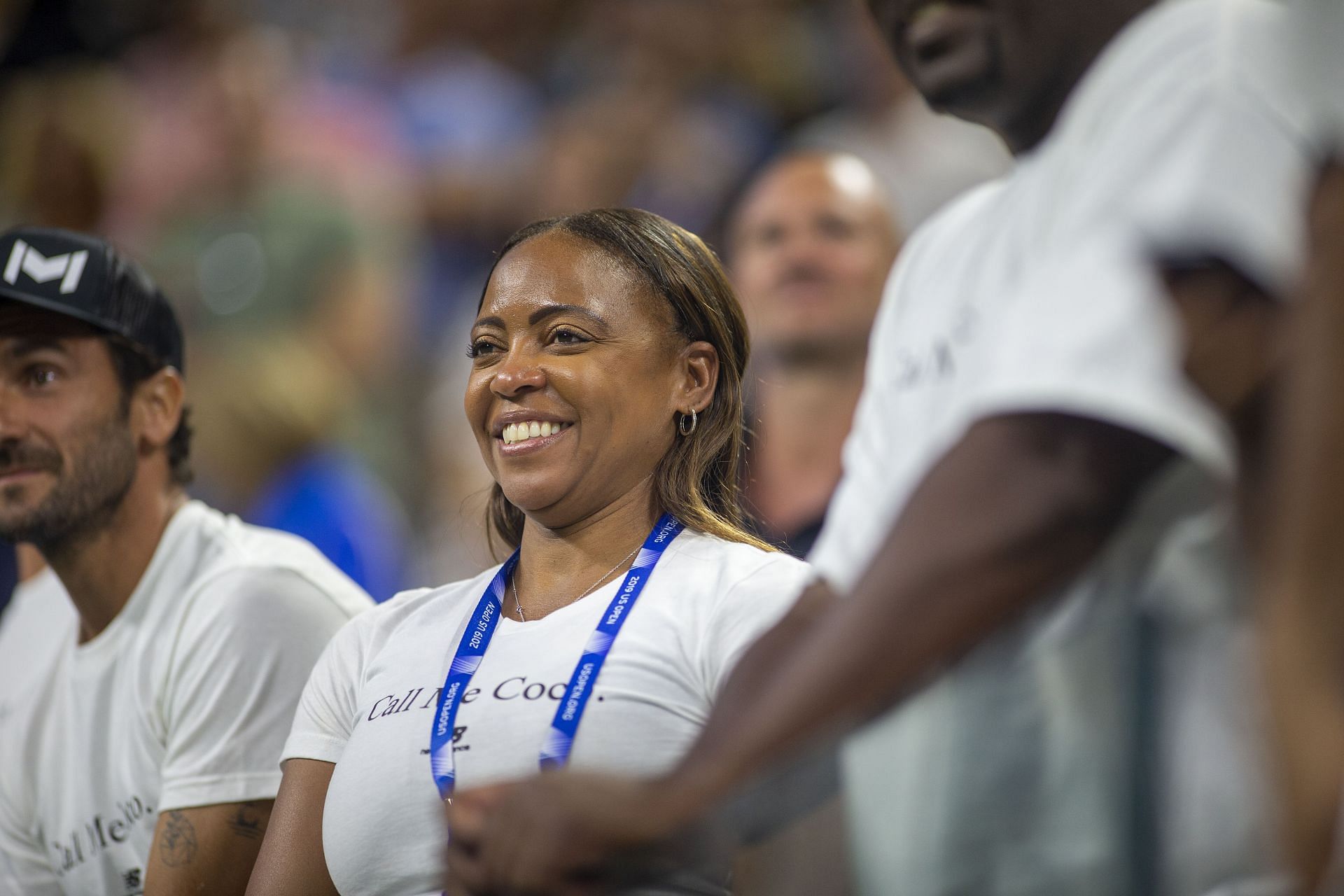 Coco Gauff's mother Candi during the 2023 US Open (Image source: Getty)