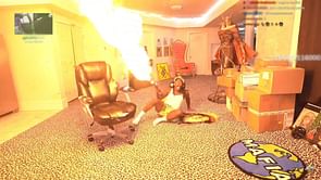 Kai Cenat panics and almost burns down AMP house after using flamethrower on his latest stream