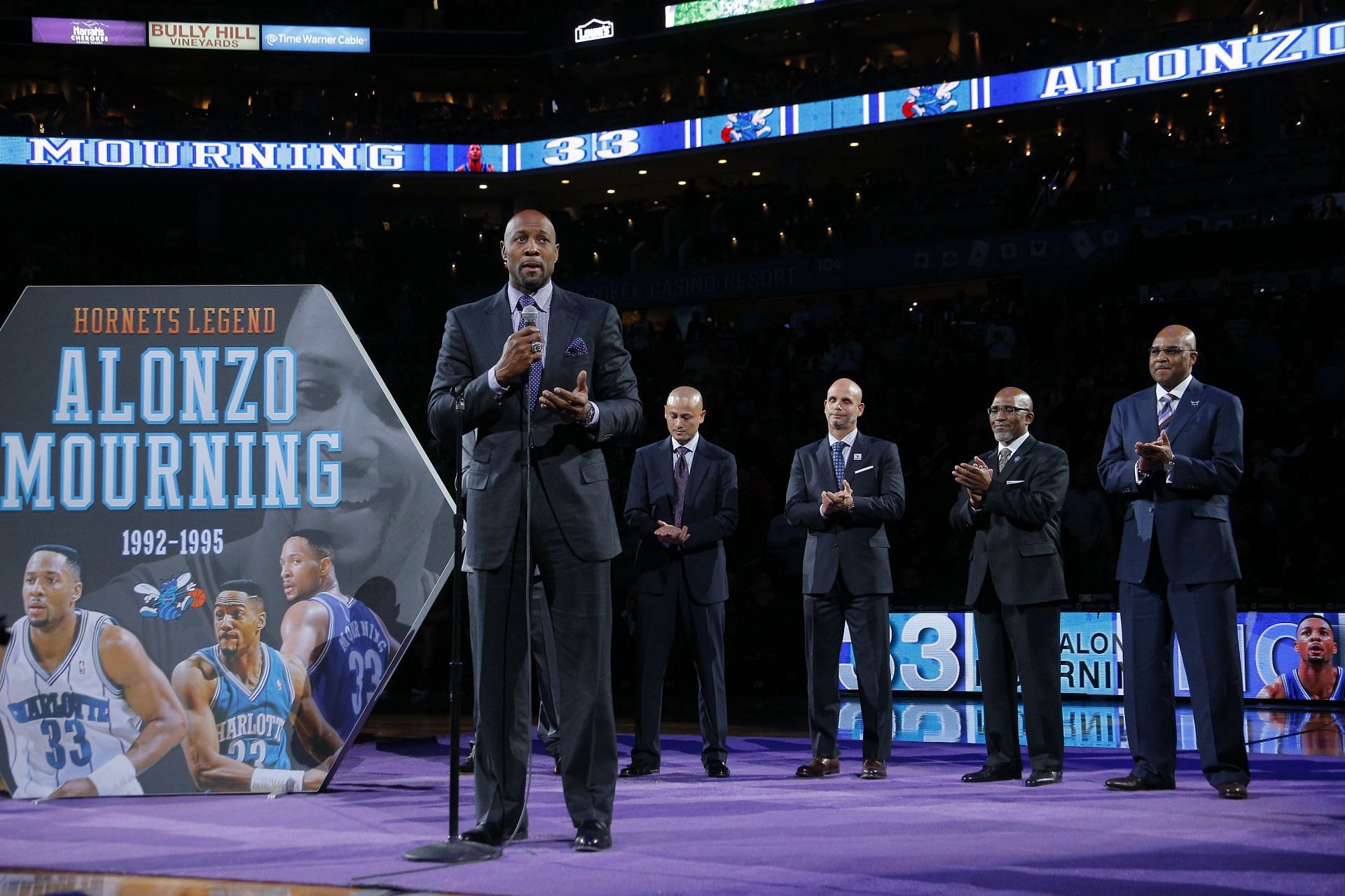 Mourning honored at Miami Heat v Charlotte Hornets game (Image via Getty)