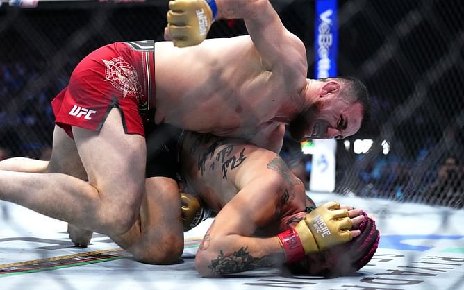 Merab Dvalishvili gives bizarre explanation for kissing Sean O'Malley during UFC 306 title fight
