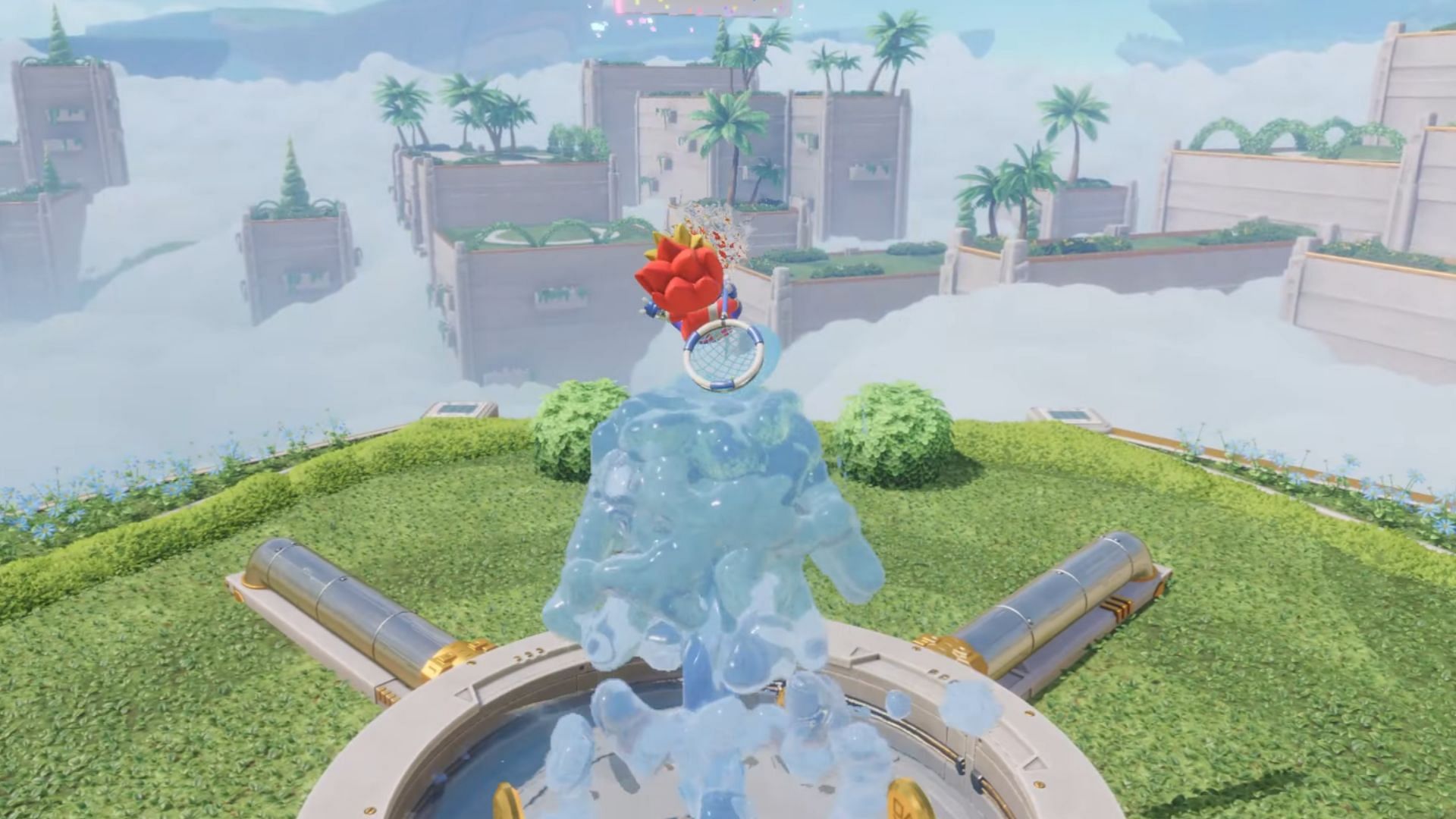 Jump up using the water to grab the first Puzzle Piece (Image via Sony || YouTube@Gamer Guru)