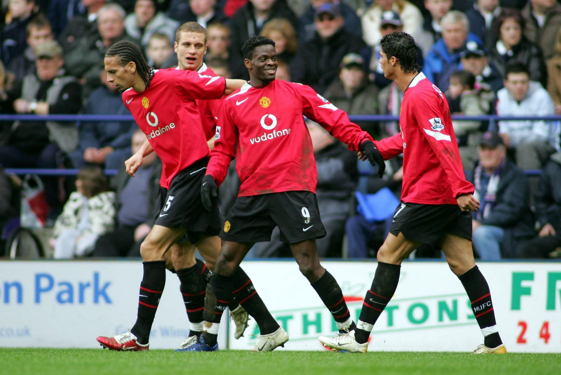 Rio Ferdinand (extreme left) and Cristiano Ronaldo (extreme right)