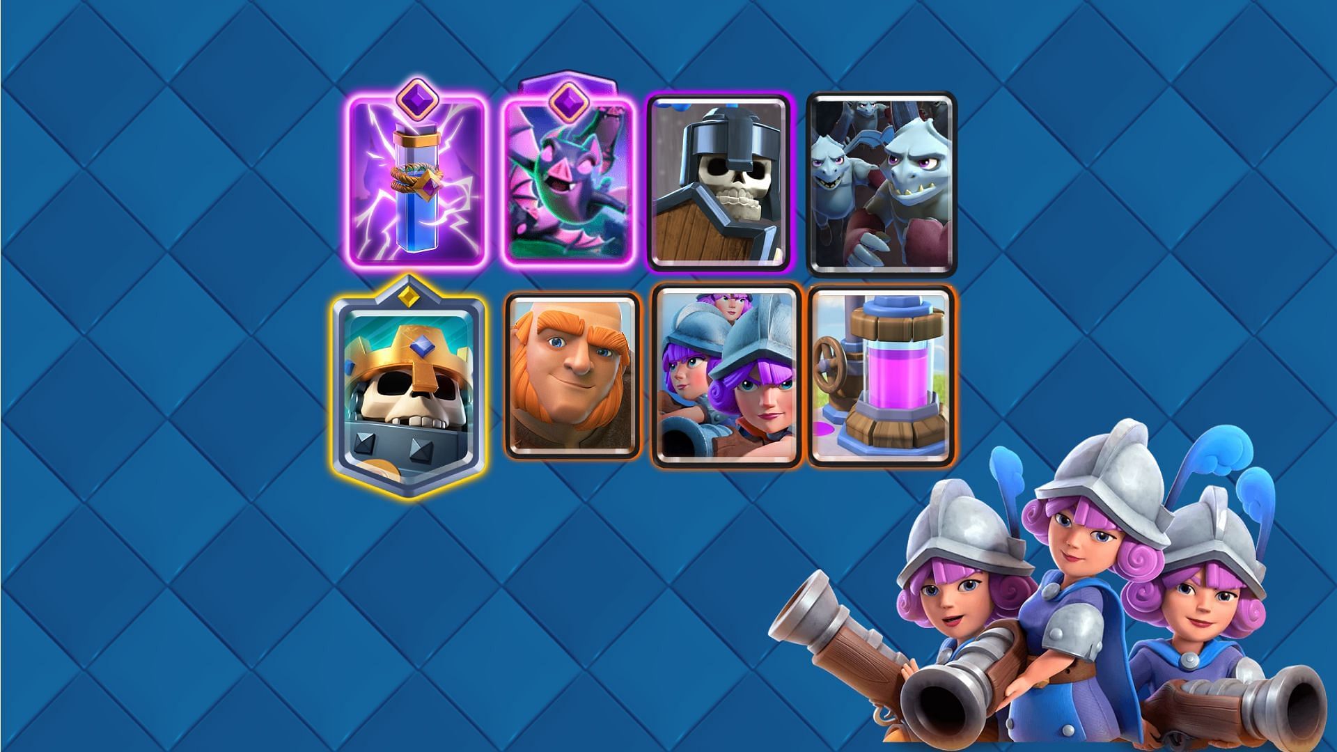 Three Musketeers decks in Clash Royale often include Guards (Image via Supercell)