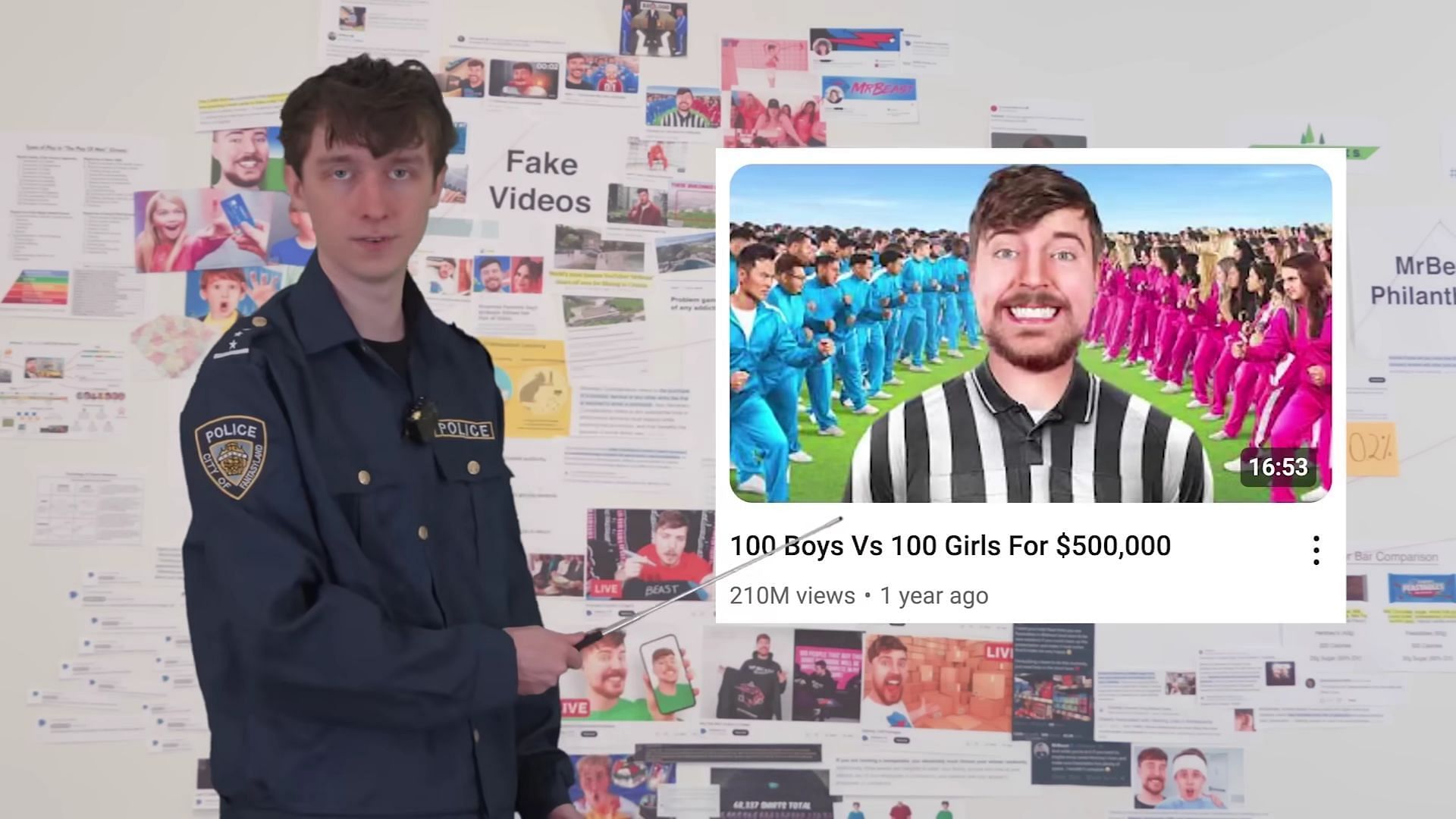 DogPack404 claims that the &quot;100 Boys Vs 100 Girls For $500,000&quot; video was rigged (Image via DogPack404/YouTube)