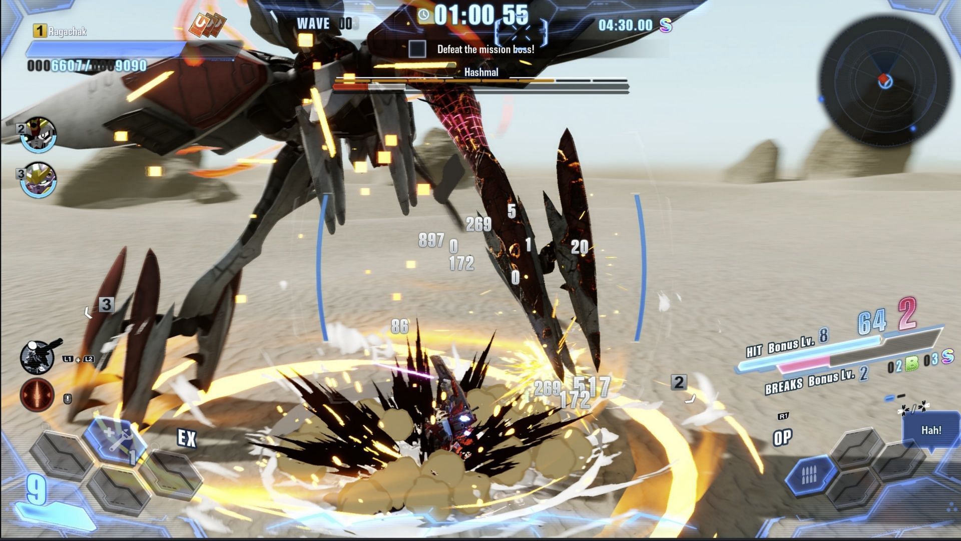 Whether you fight giant mobile suits or smaller ones, it&#039;s always fun in Gundam Breaker 4 (Image via Bandai Namco)