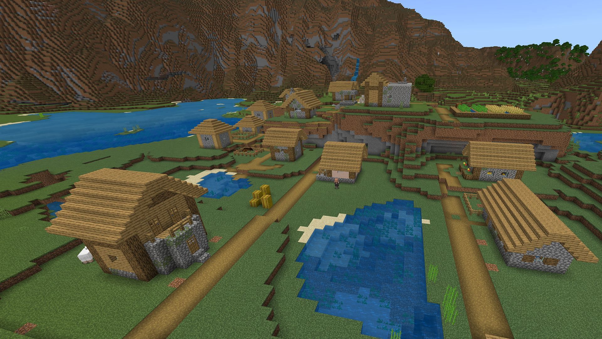 Structures, like villages, will be in different locations across games (Image via Mojang)