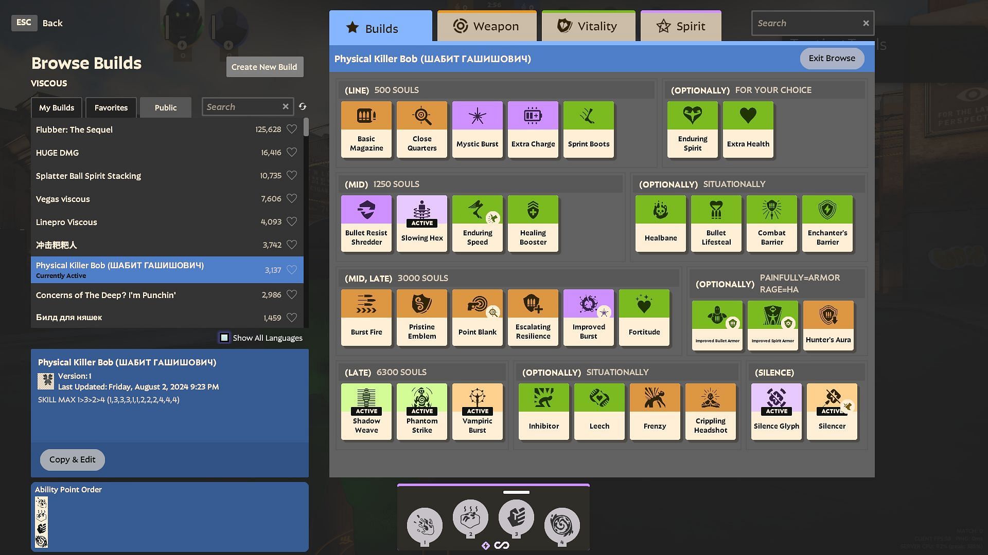 Deadlock Viscous build guide (Image via Valve)