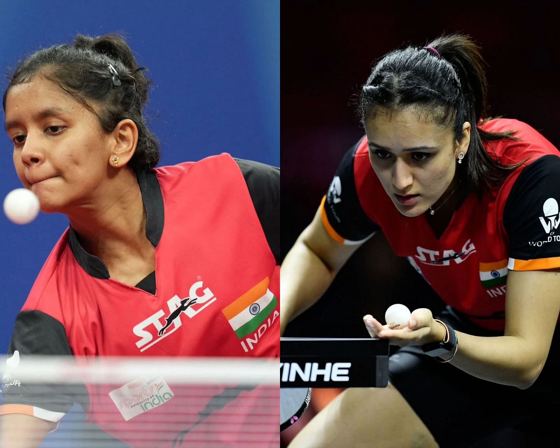 Sreeja Akula (left) and Manika Batra (right) - Image Credits: GETTY