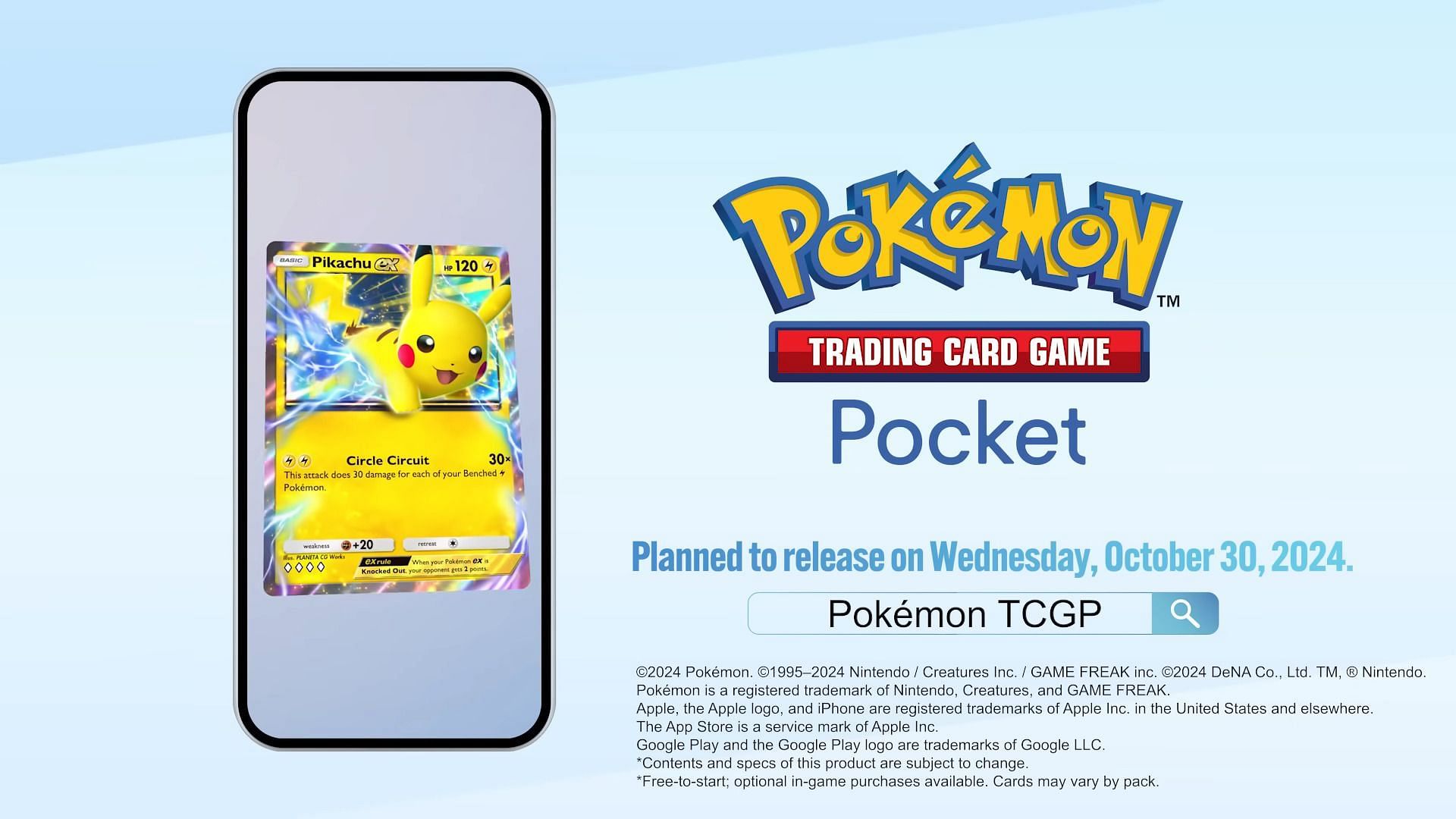 TCG Pocket is earmarked for an October 30, 2024, release date (Image via The Pokemon Company)