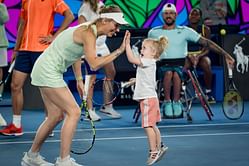 WATCH: Caroline Wozniacki gets hit on the body with a 'full power body shot' from daughter Olivia in hilarious US Open off-day training session