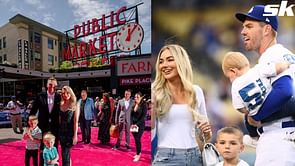 Freddie Freeman's wife Chelsea says it's "good to be back" at husband's former team stadium, shares frame with Usher & more