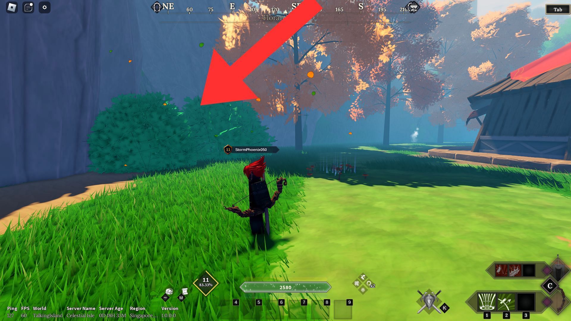 You must enter these bushes to find Ella (Image via Roblox)