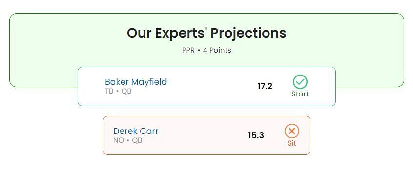 Baker Mayfield vs Derek Carr: Week 3 fantasy projections