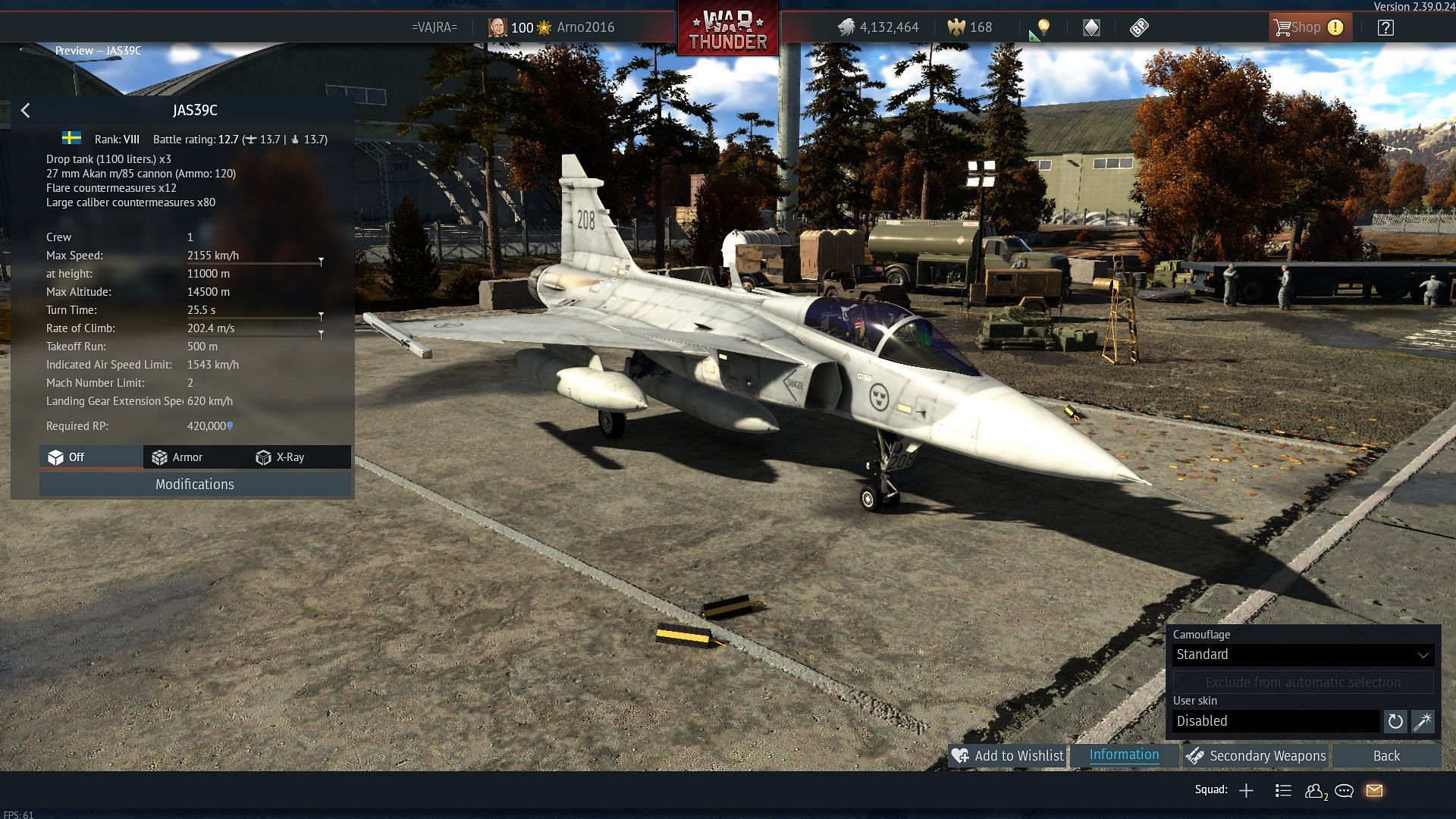 The &#039;Gripen&#039; is one of the best jets in the game (Image via Gaijin Entertainment)