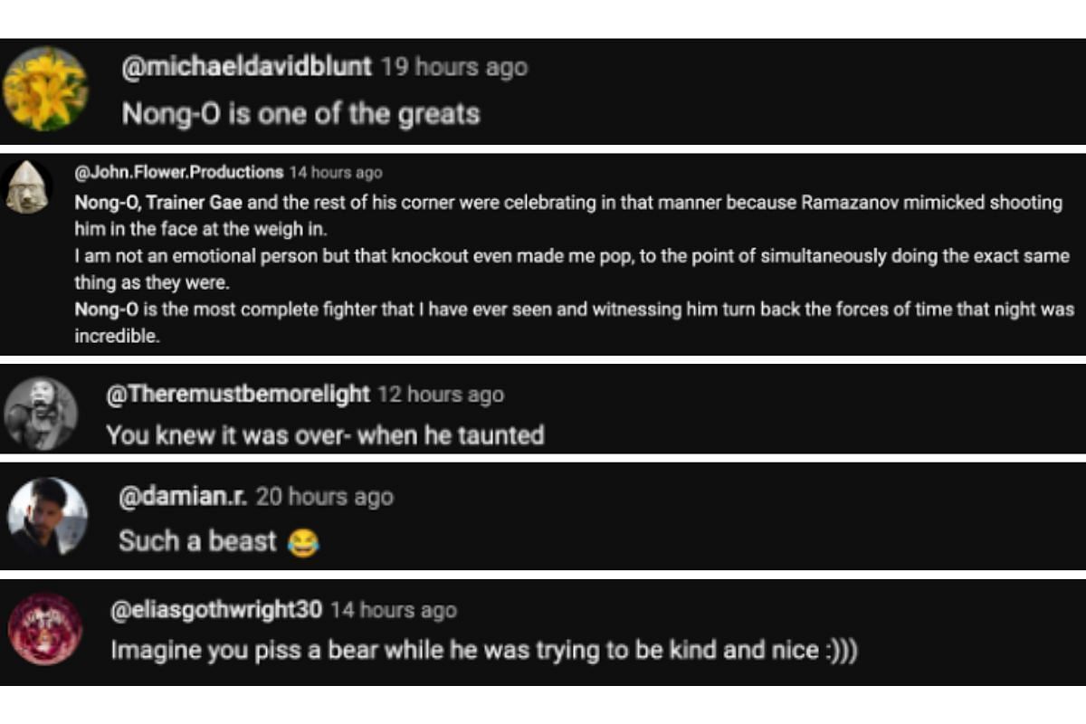 Screenshot of fans&#039; comments