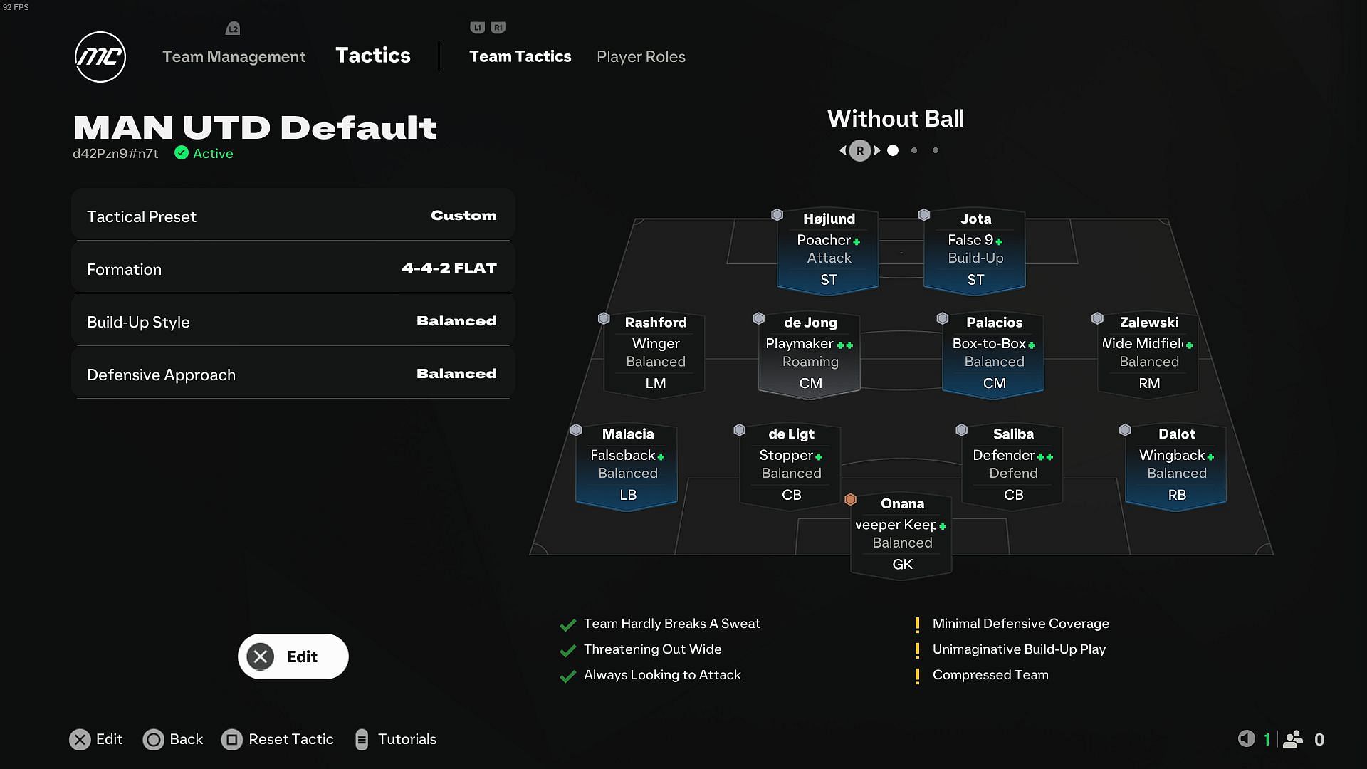 Custom tactics for Ferguson's Manchester United (Image via EA)