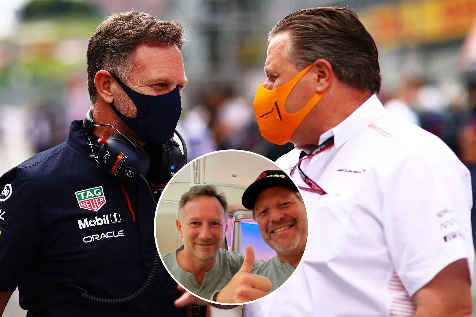 Christian Horner (L) and Zak Brown (R) (Image via Getty || X/ZBrownCEO)