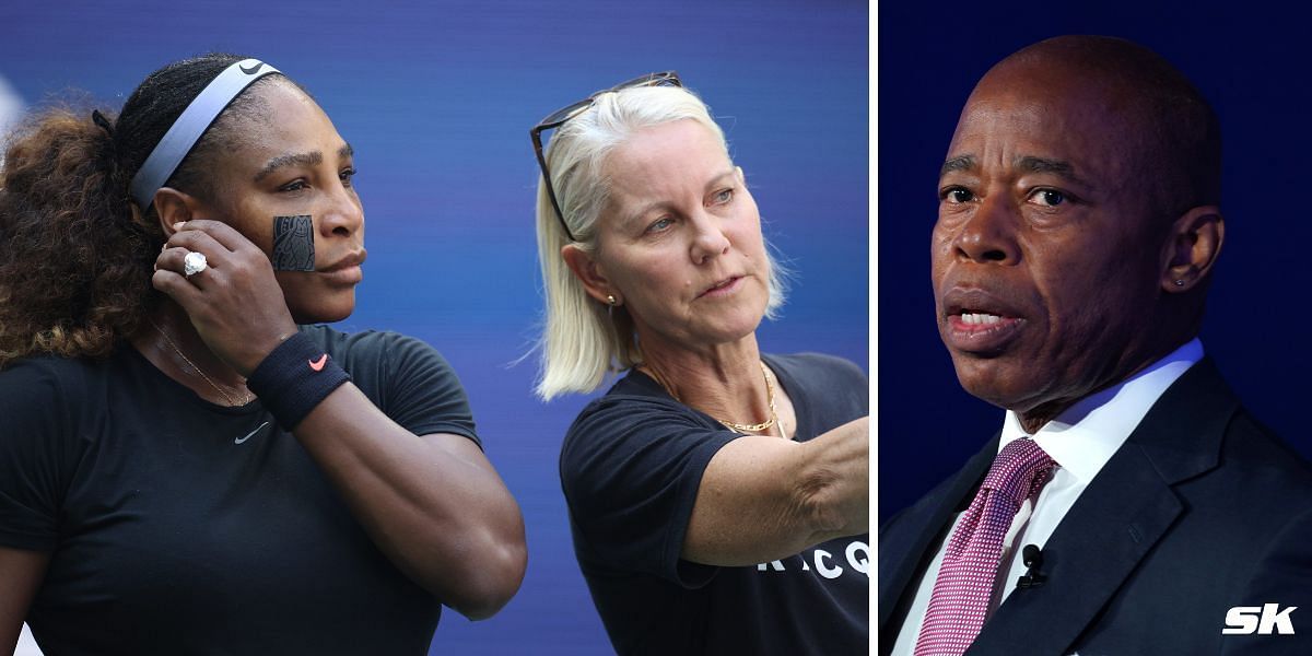 Serena Williams with Rennae Stubbs (L), Eric Adams (Images: Getty)