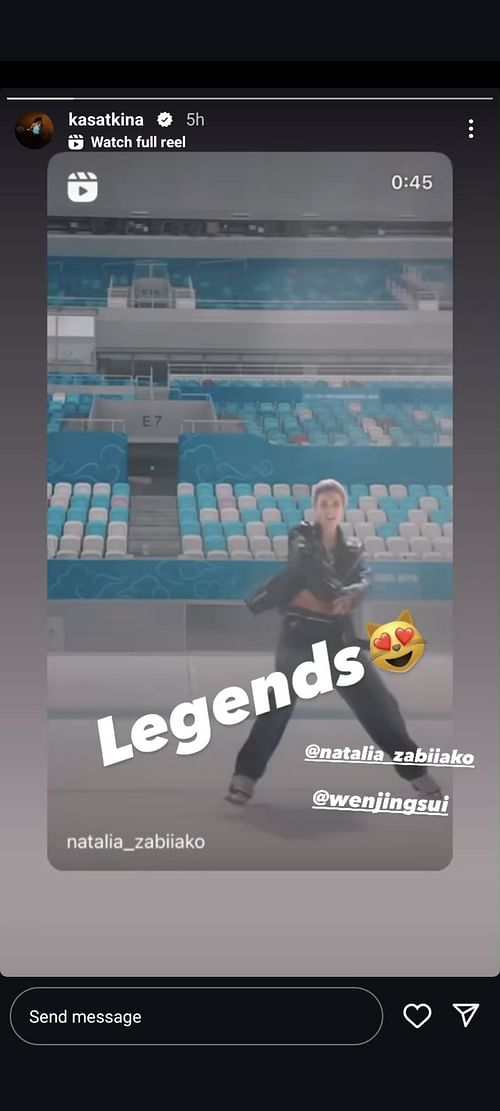 Daria Kasatkina Instagram story; ( Source - https://www.instagram.com/stories/kasatkina/)