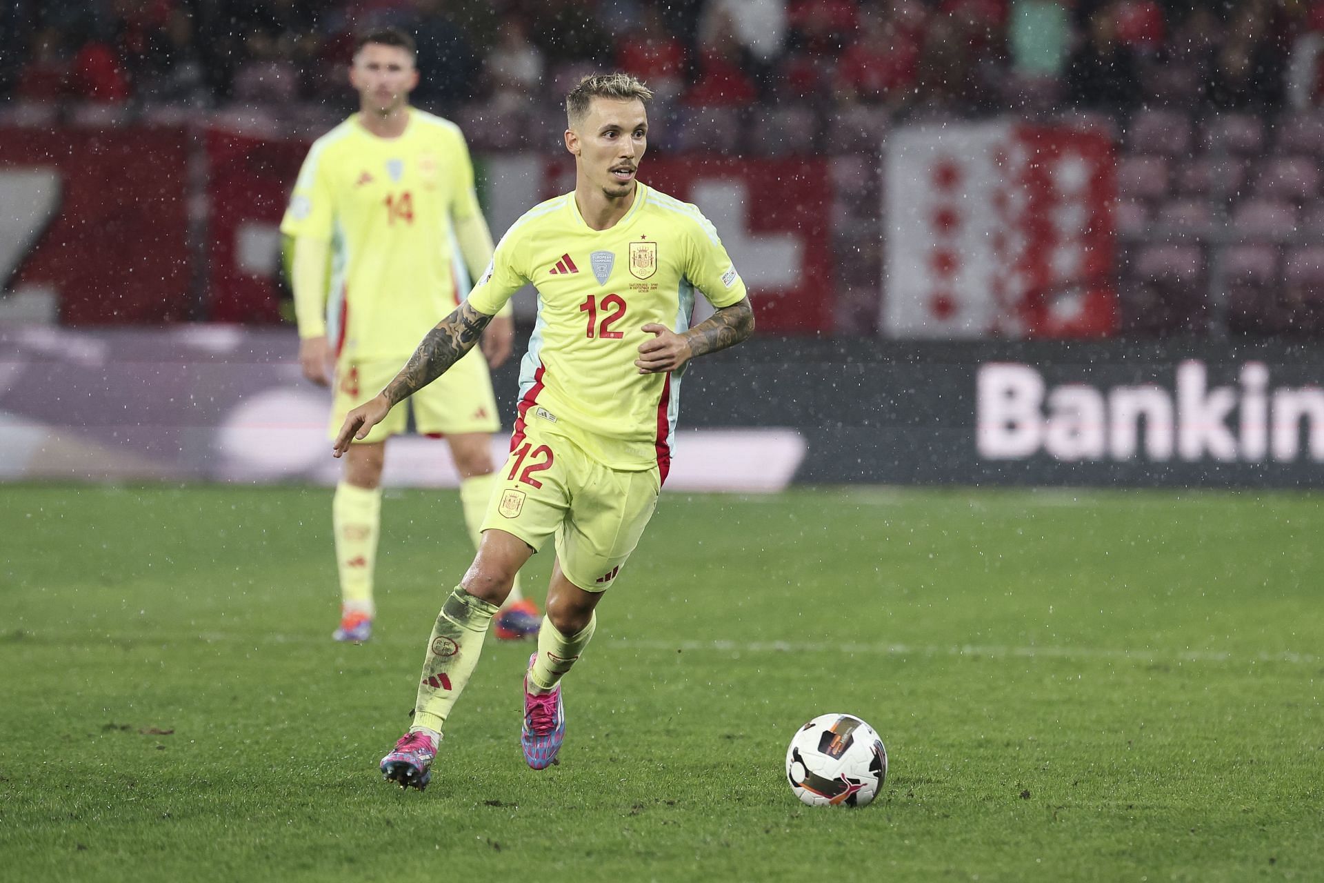 Grimaldo in action for Spain (Image via Getty)