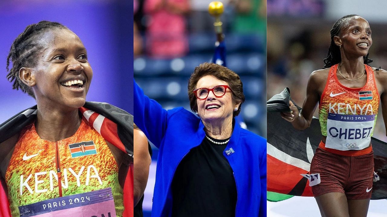 Faith Kipyegon, Billie Jean King and Beatrice Chebet (Images via: All three via Getty)