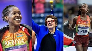 Paris Olympics gold medalists Faith Kipyegon and Beatrice Chebet meet legendary Billie Jean King after receiving Academy of Achievement Award