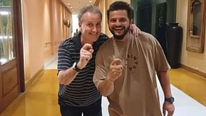 “Pleasure to be back in India umpiring” - Billy Bowden & Suresh Raina recreate iconic moment from IND vs PAK 2012-13 series