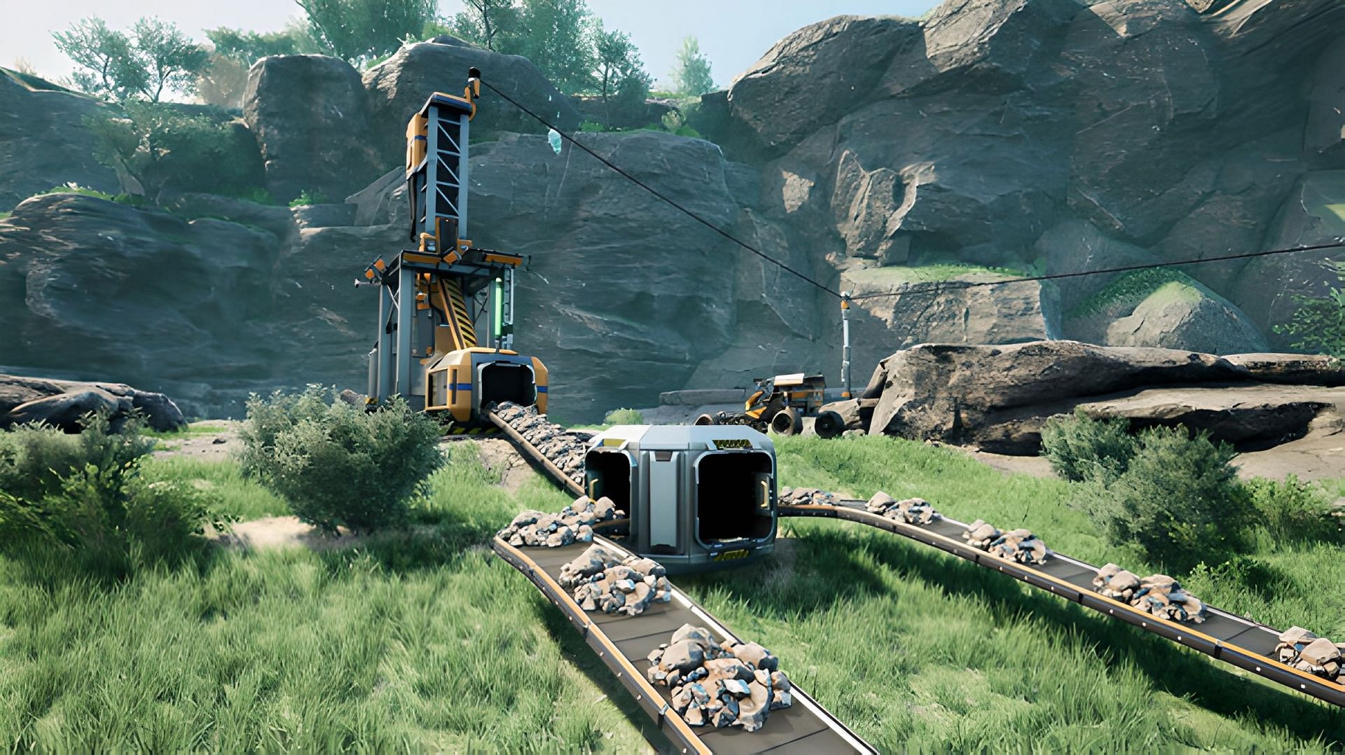 Satisfactory features creating factories on an alien land (Image via Coffee Stain Studios)