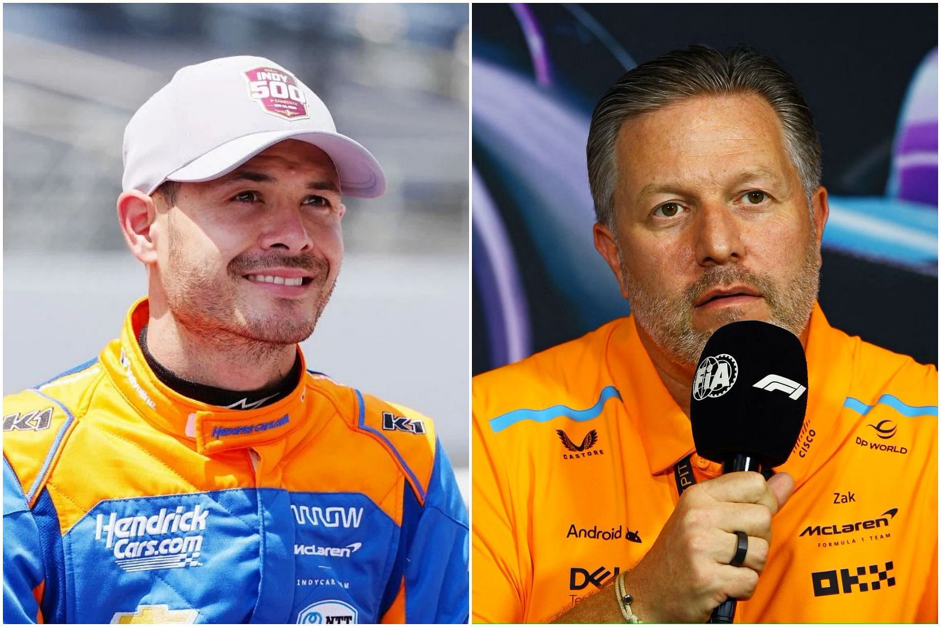 Kyle Larson (L) and Zak Brown (R) (Image via Getty)