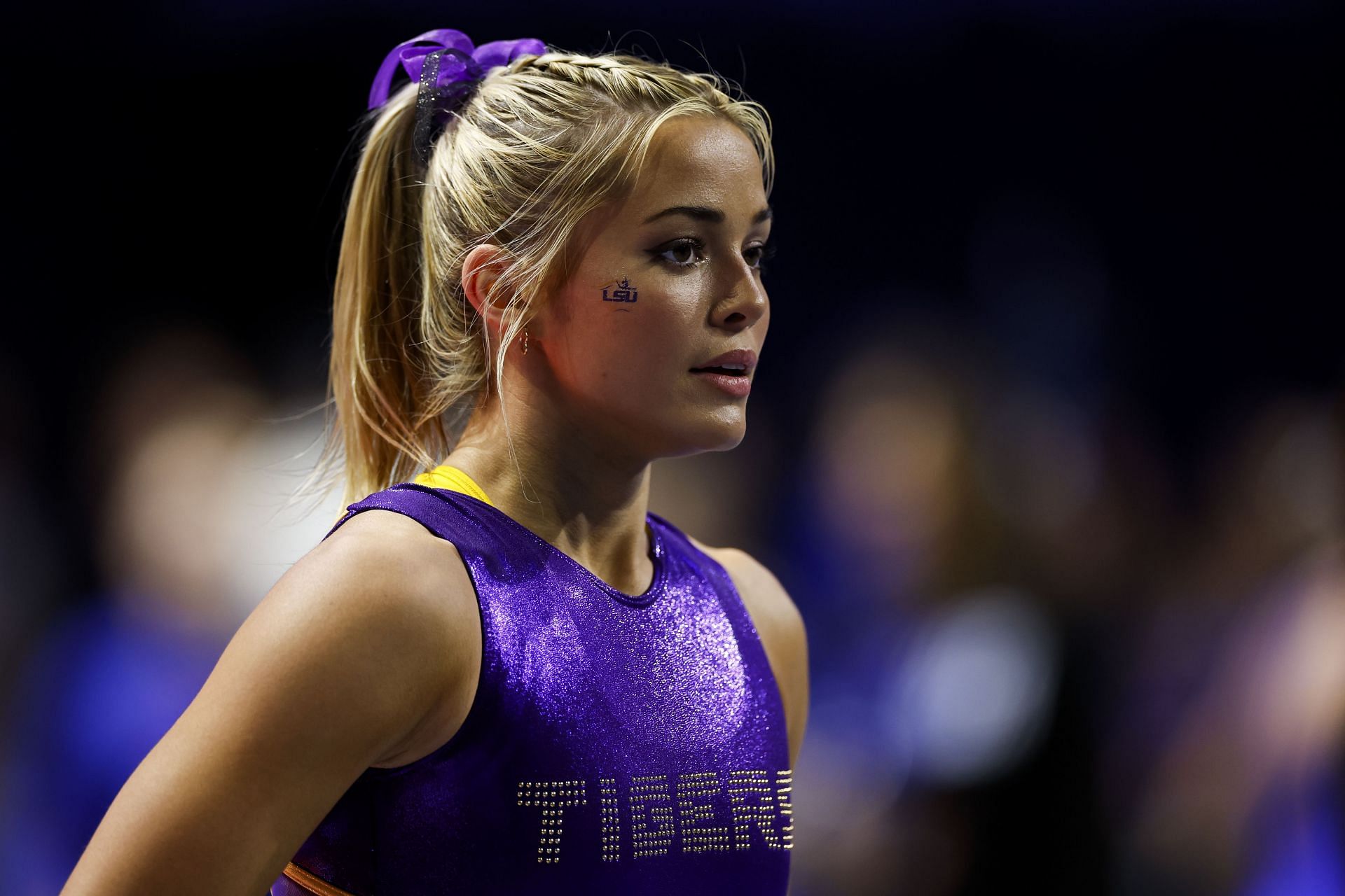 Olivia Dunne before a meet against the Florida Gators at the Stephen C. O&#039;Connell Center in Gainesville, Florida. (Photo by Getty Images)