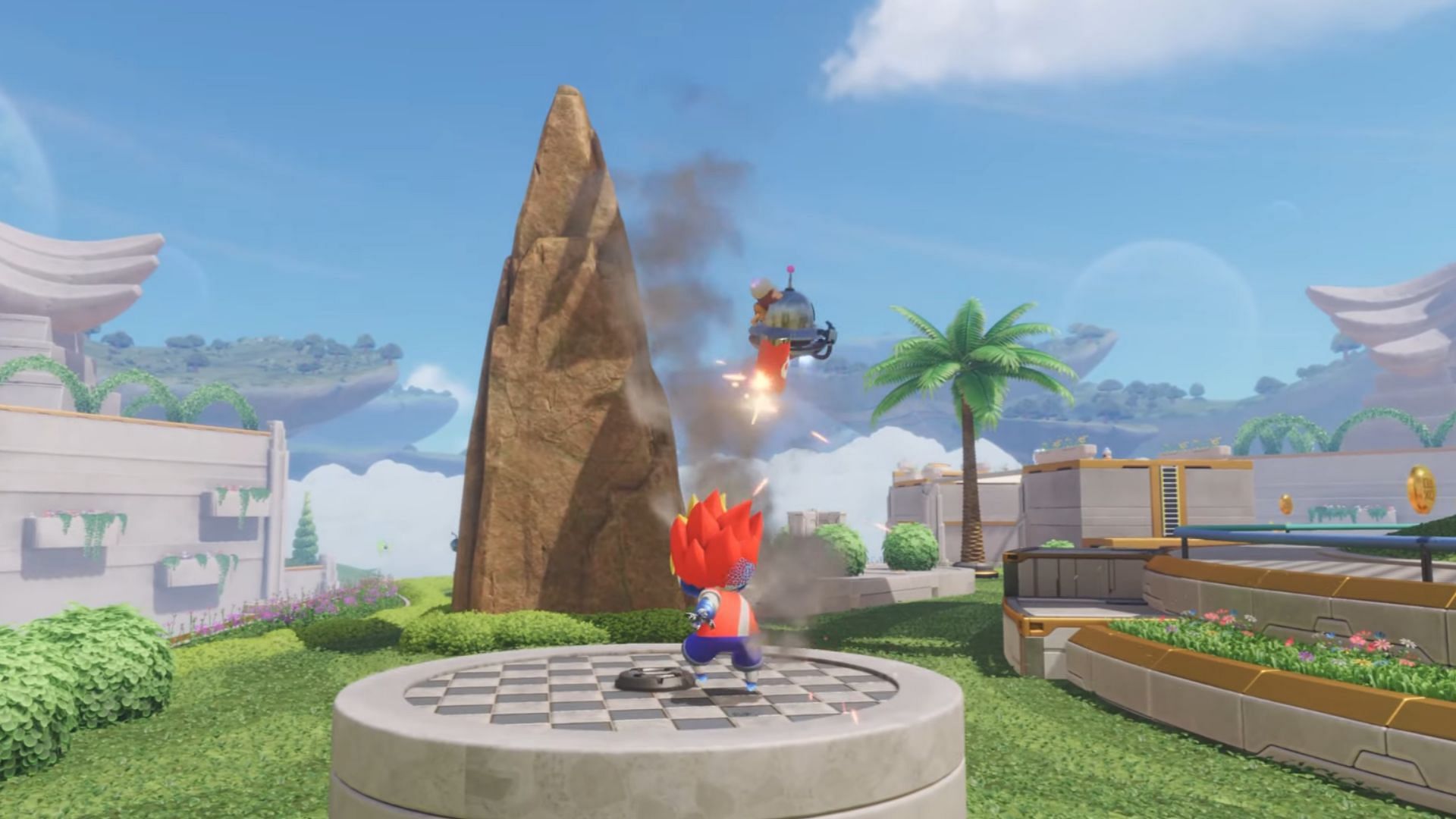 Hit the flying enemy with the explosive (Image via Sony || YouTube@Gamer Guru)