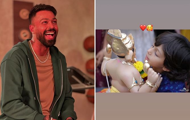 Hardik Pandya shares cute picture of son Agastya with Ganpati Bappa amid Ganeshotsav 2024