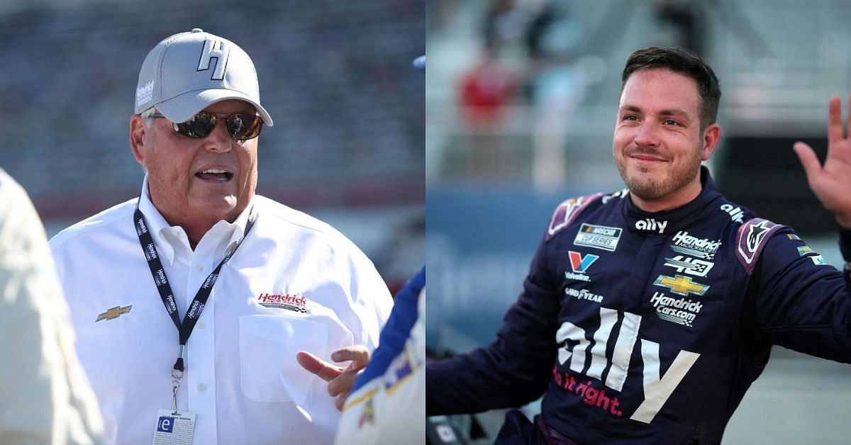 Rick Hendrick (L) confirms Alex Bowman