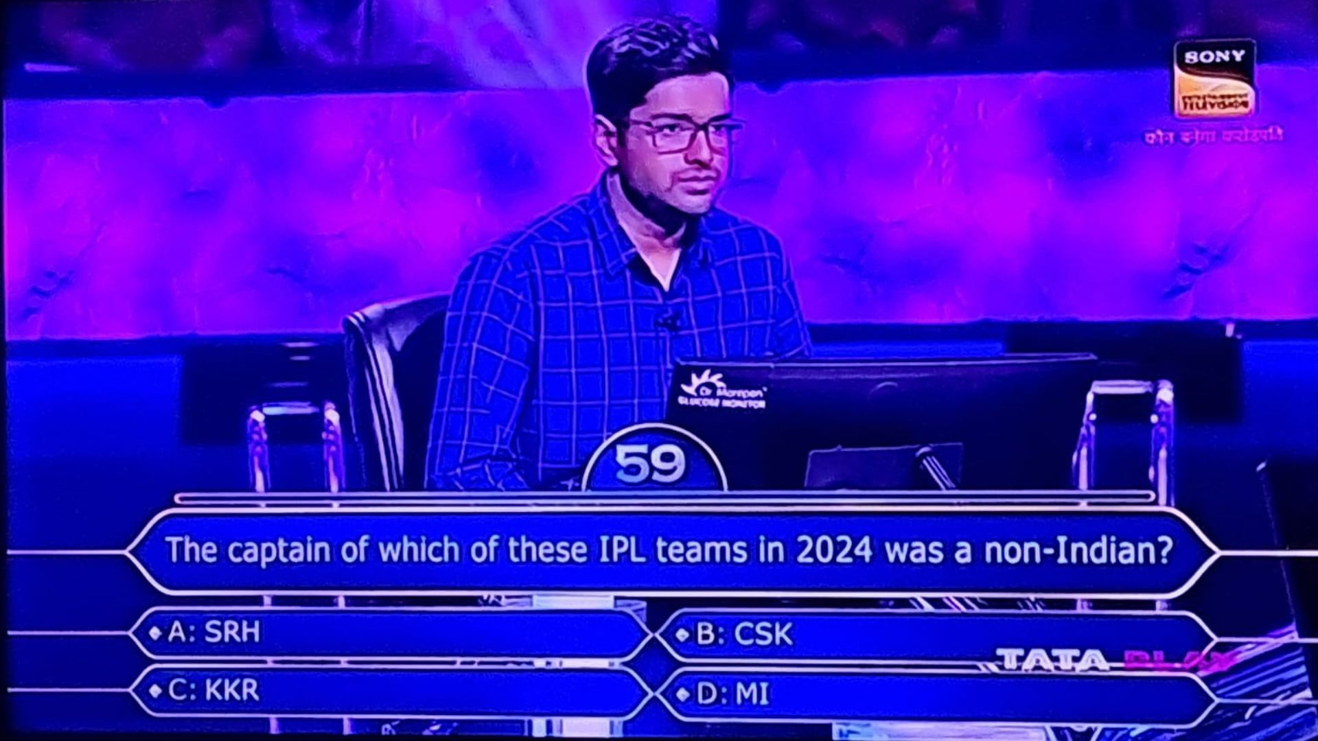 The question asked to the contestant (Image credits: Screengrab from Sony TV)