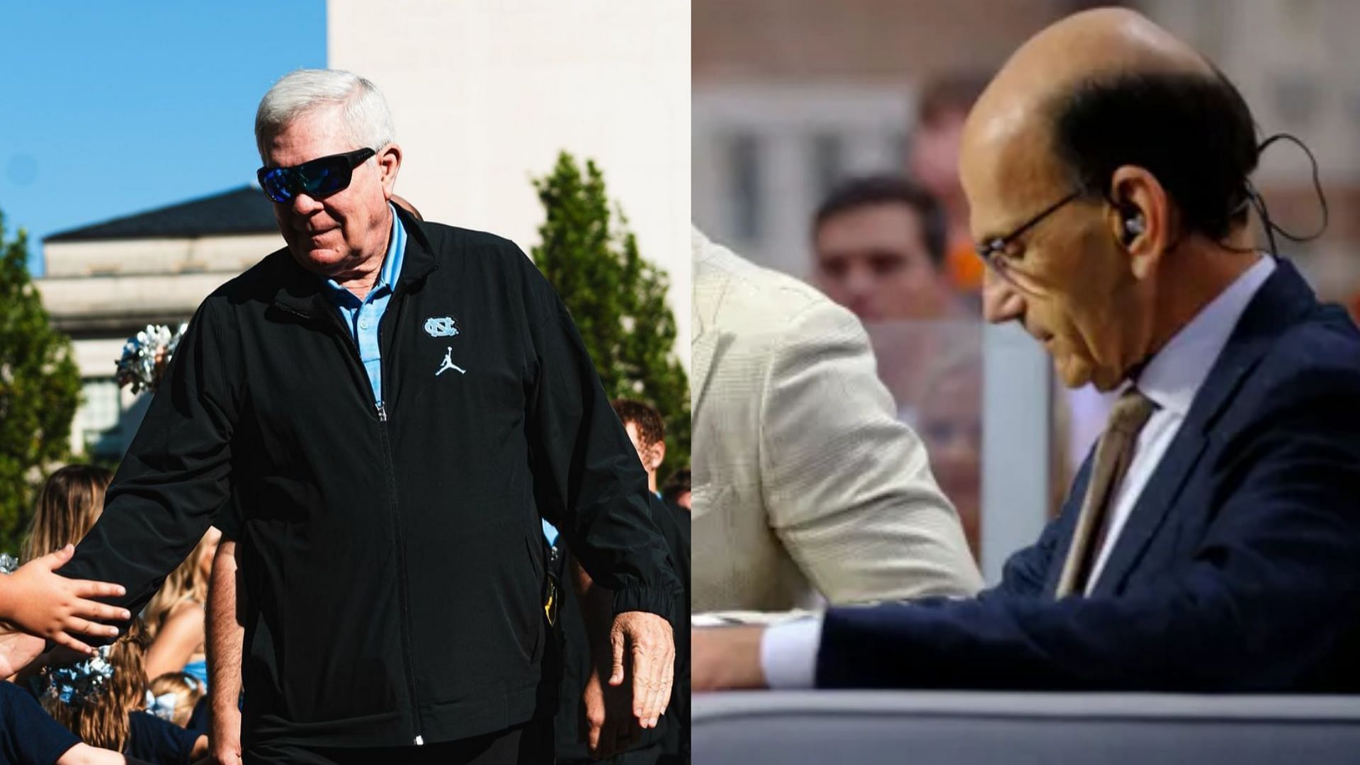 Coach Mack Brown and Paul Finebaum (Tar Heels IG handle)